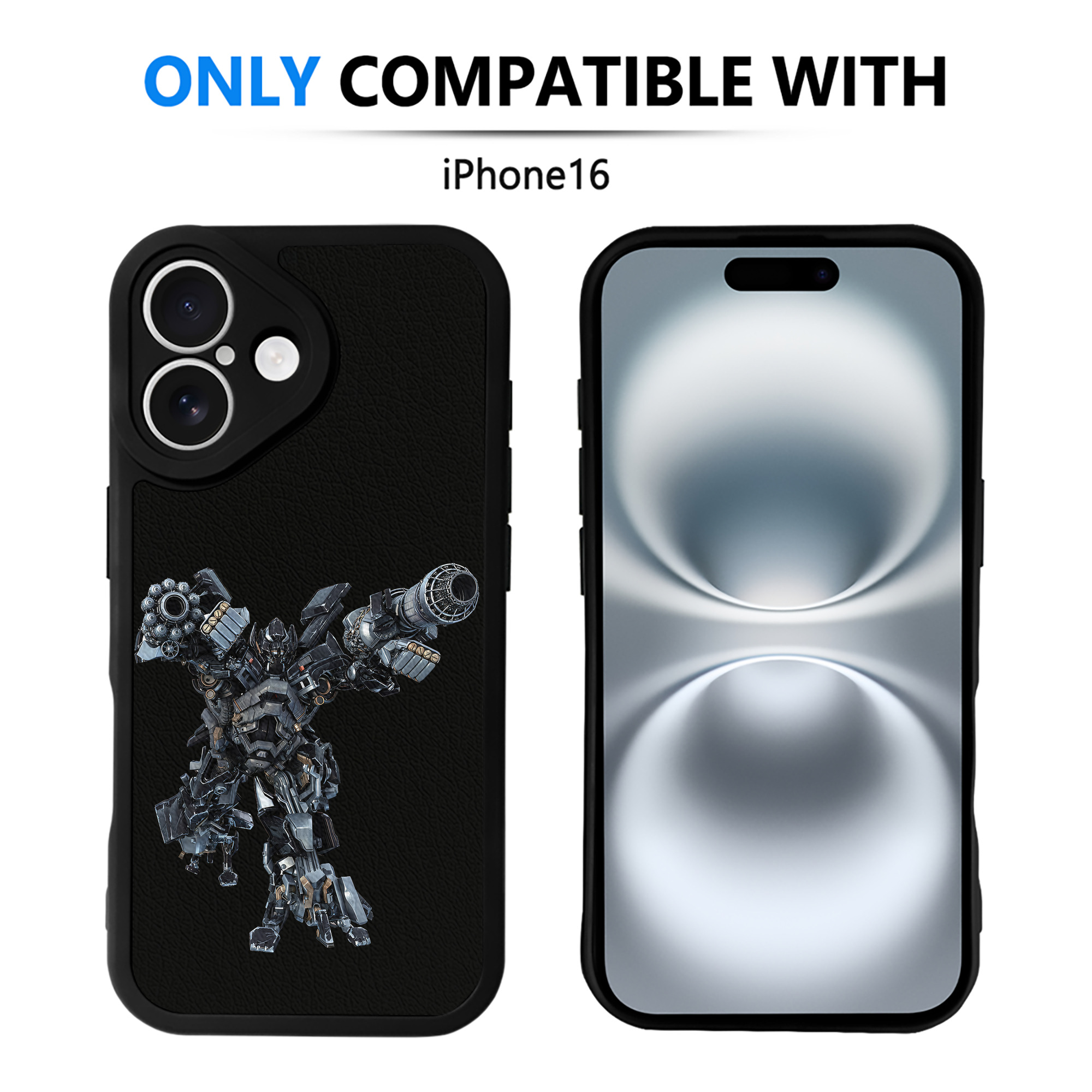 （画像用） Transformers トランスフォーマー 【iPhone 16シリーズ対応】シリコンスマホケース（レザー調） 材質：シリコン